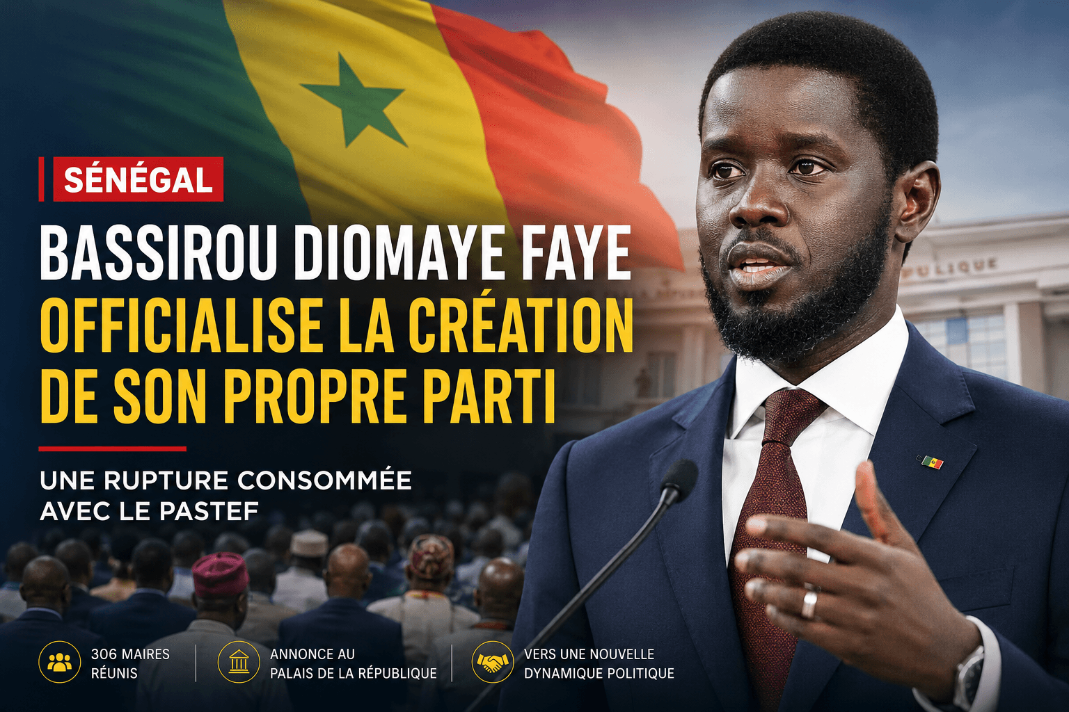 Sénégal : Bassirou Diomaye Faye officialise la création de son propre parti politique, une rupture consommée avec Pastef