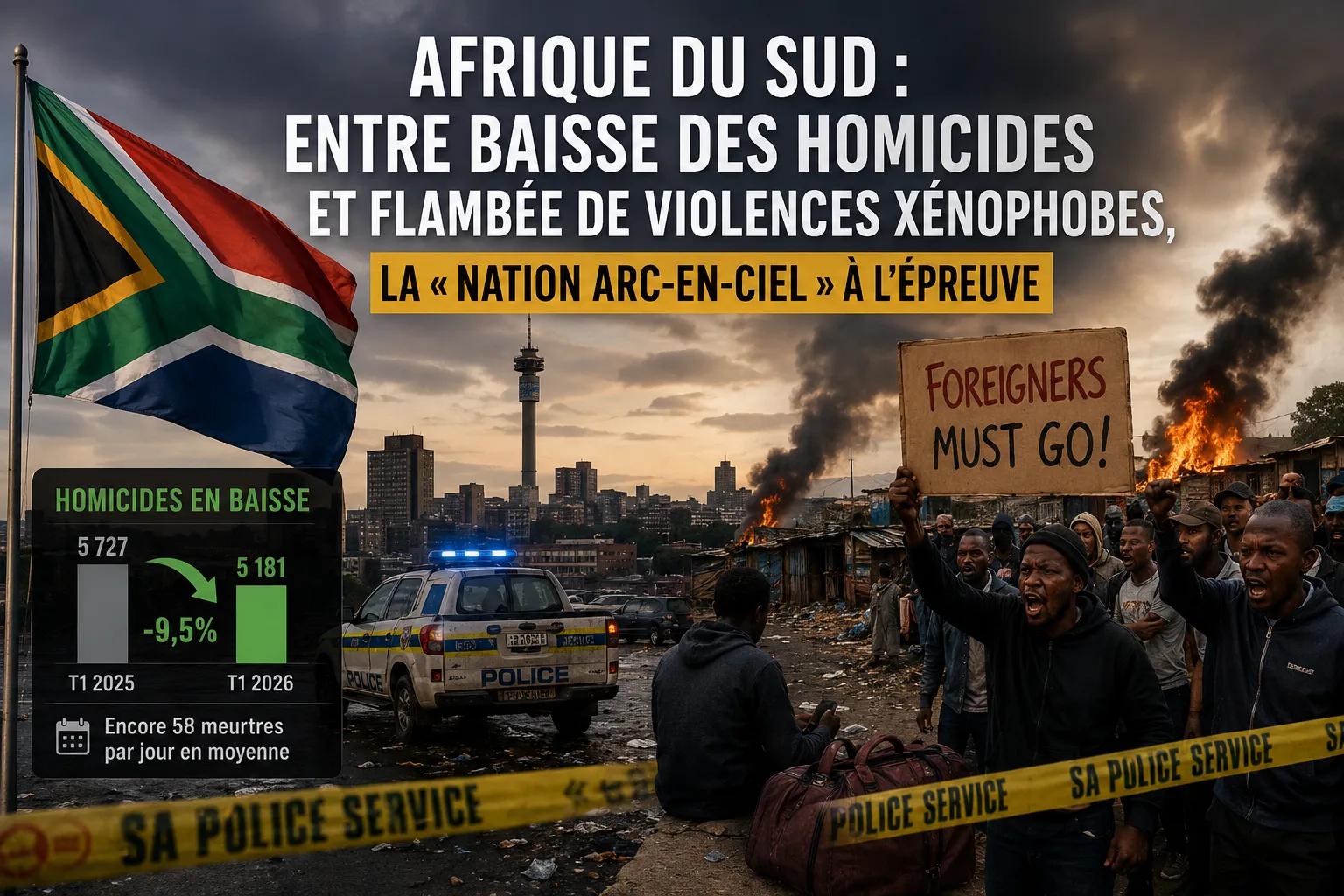 Afrique du Sud : entre baisse des homicides et flambée de violences xénophobes, la « nation arc-en-ciel » à l'épreuve