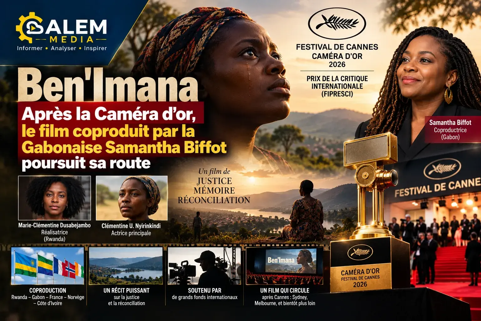 Ben'Imana : après la Caméra d'or, le film coproduit par la Gabonaise Samantha Biffot poursuit sa route