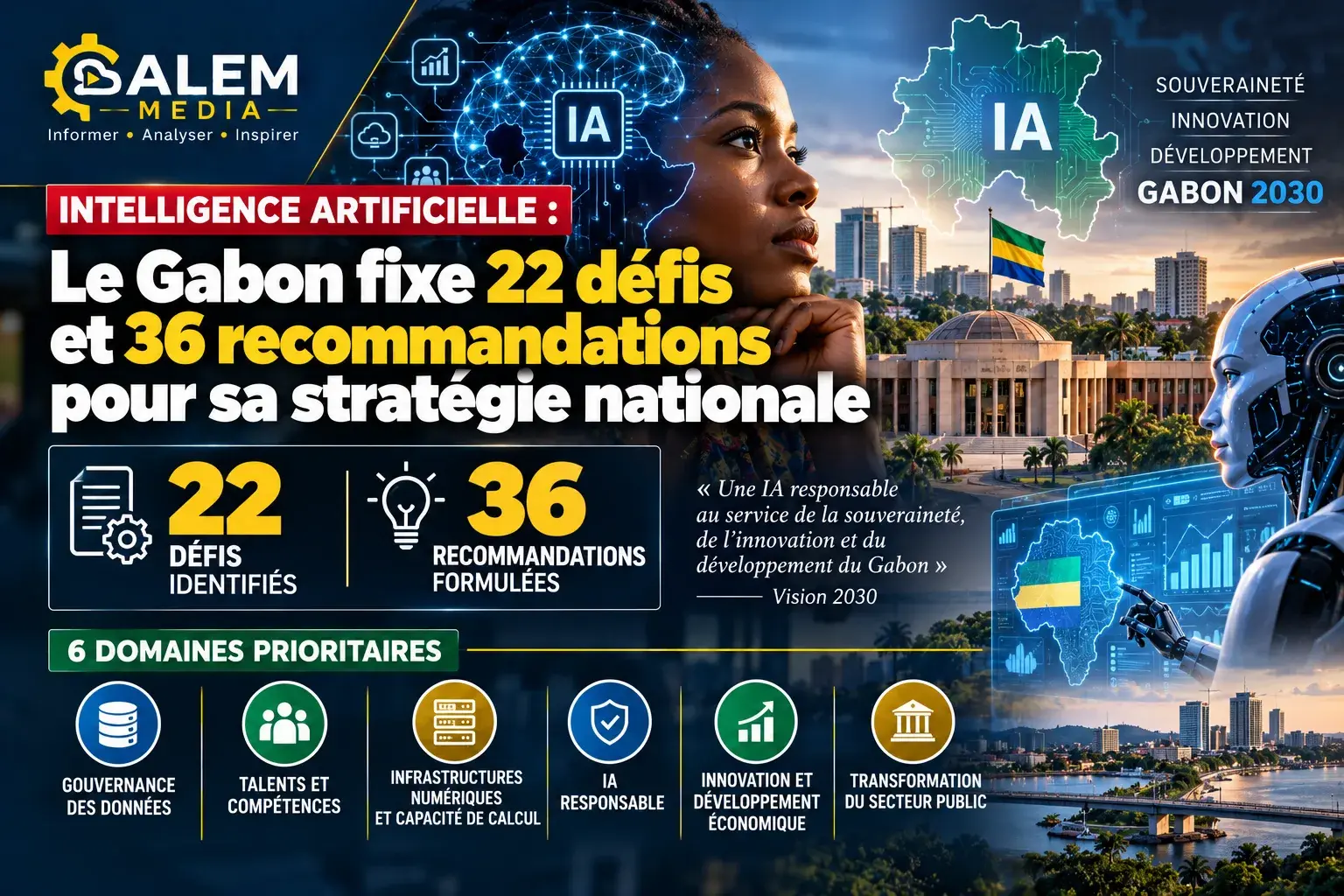 Intelligence artificielle : le Gabon fixe 22 défis et 36 recommandations pour sa stratégie nationale